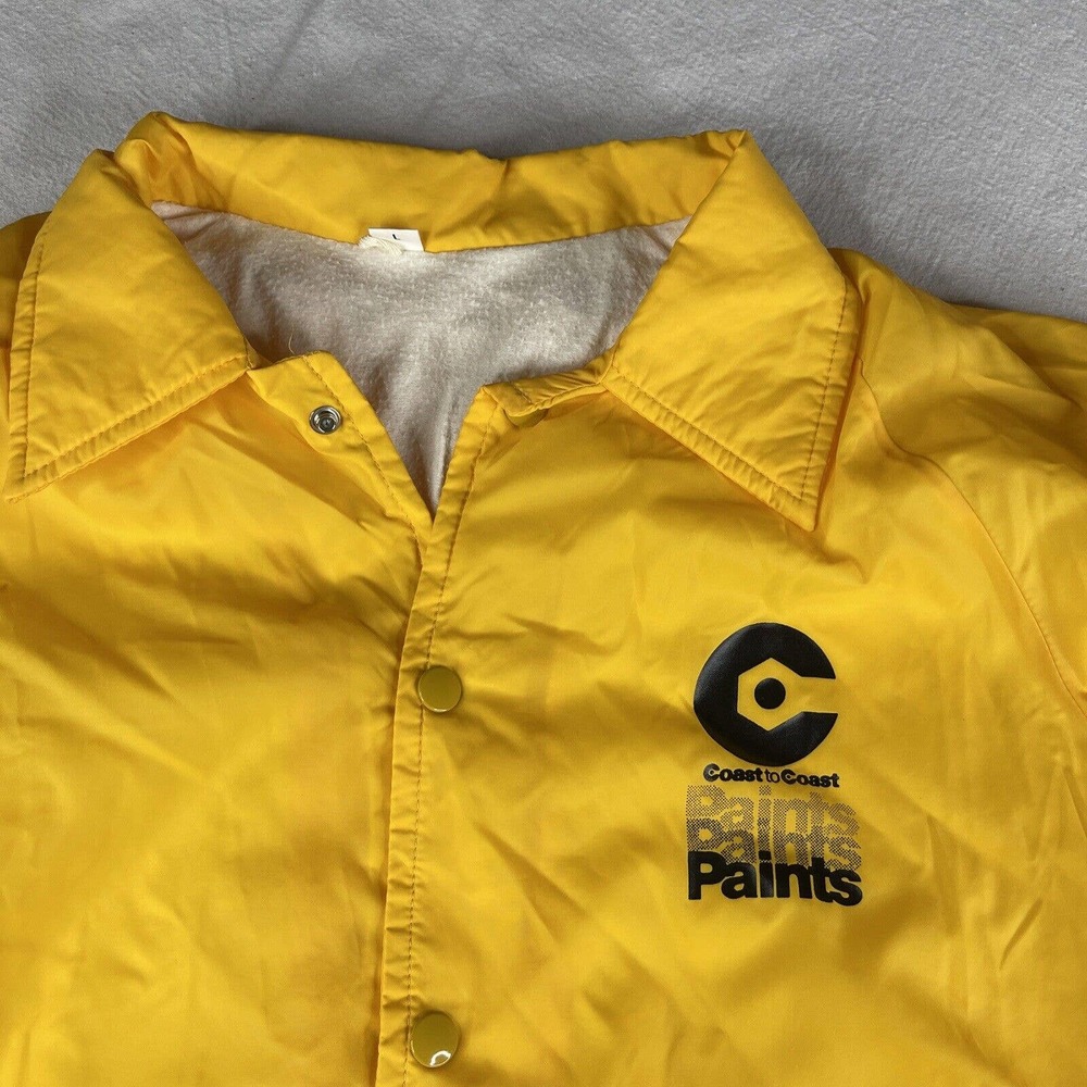Coast Coast Paints Light Weight Jacket Men Sz L Yellow Hardware Store Vintage